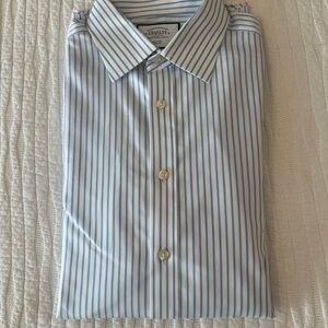 Charles Tyrwhitt Blue Striped Dress Shirt